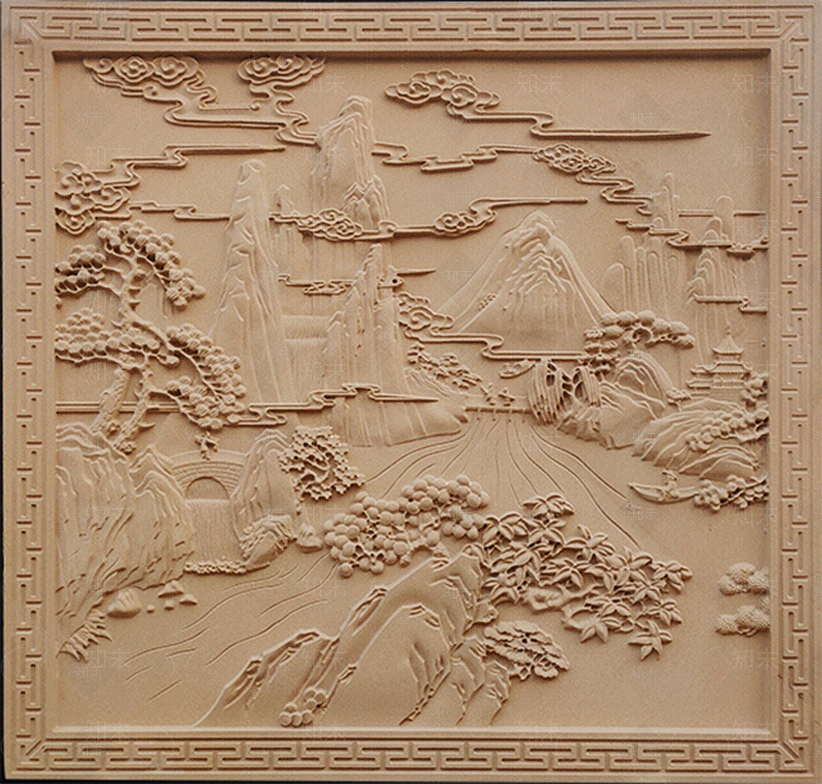 山水雕刻浮雕贴图下载【ID:1103030601】