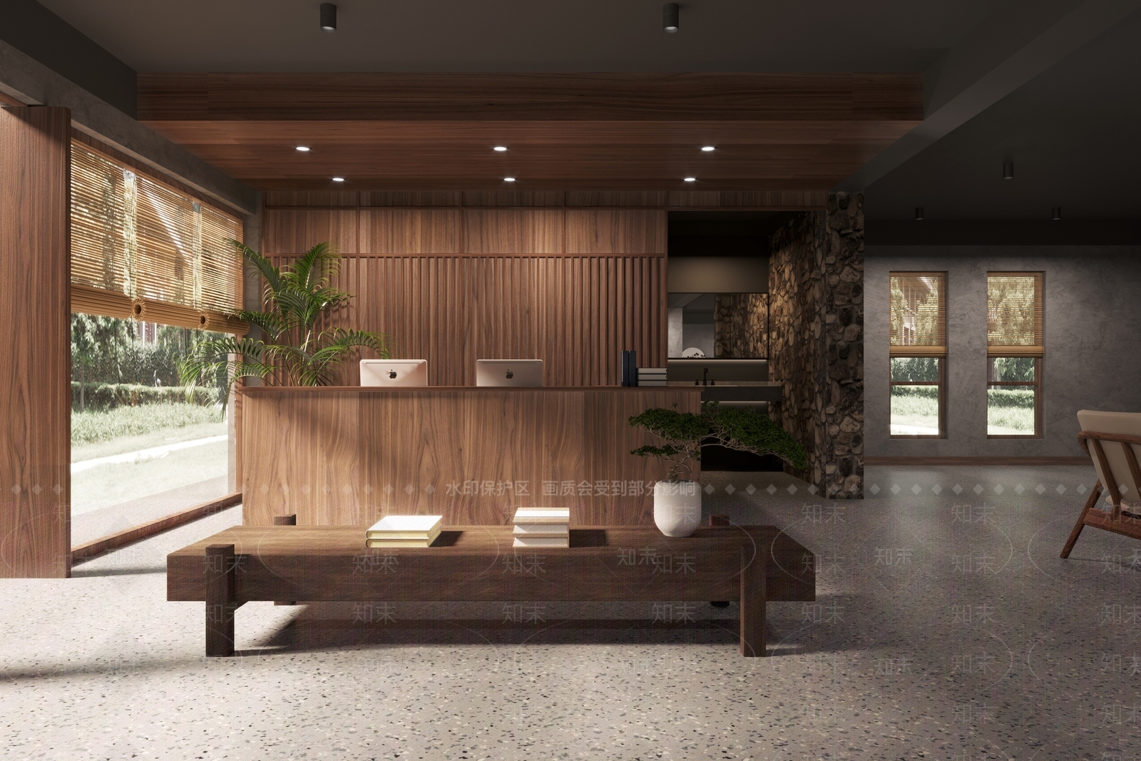 新中式酒店前台3D模型下载【ID:1103036041】