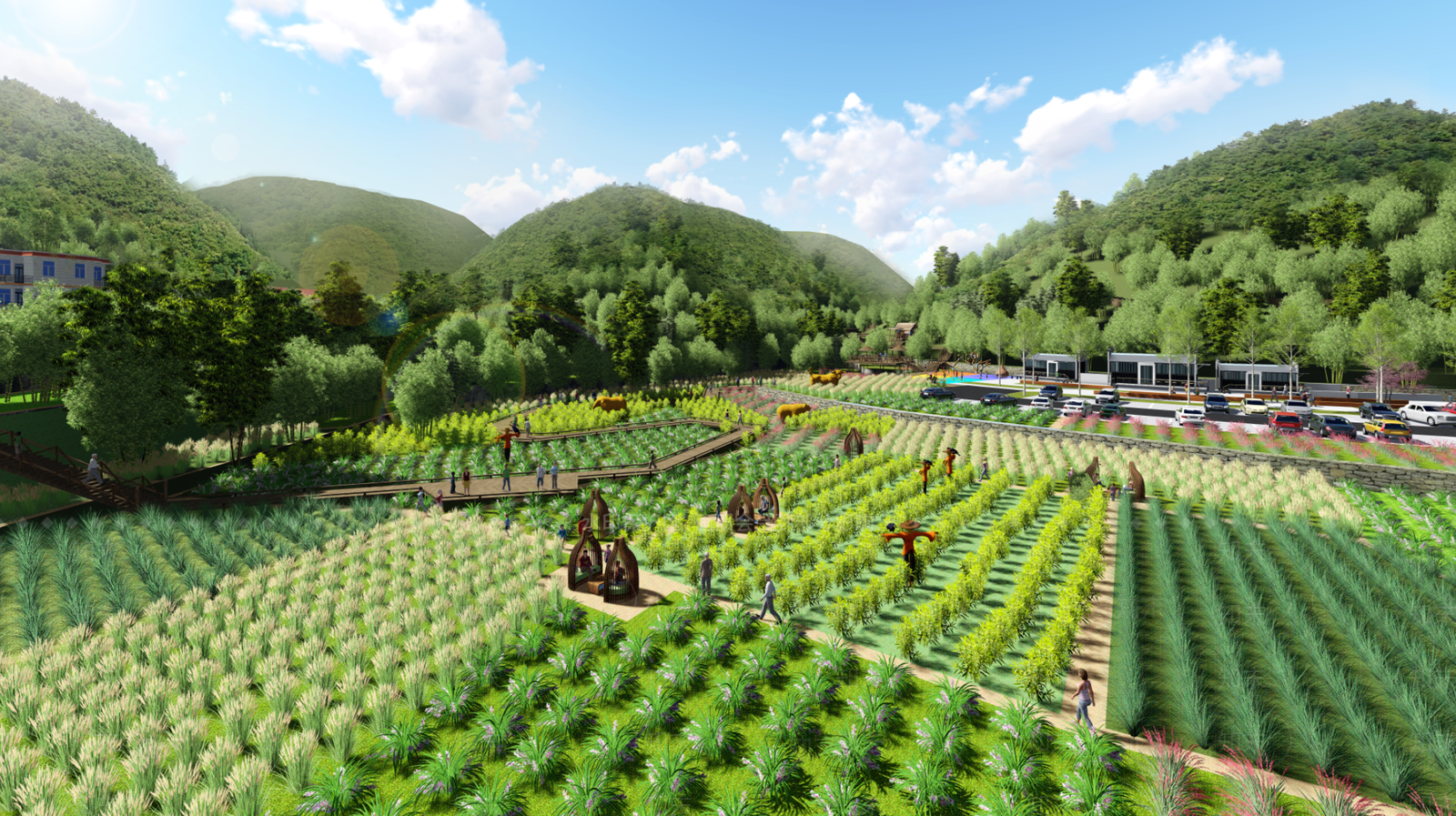现代公园景观SU模型下载【ID:1103060832】