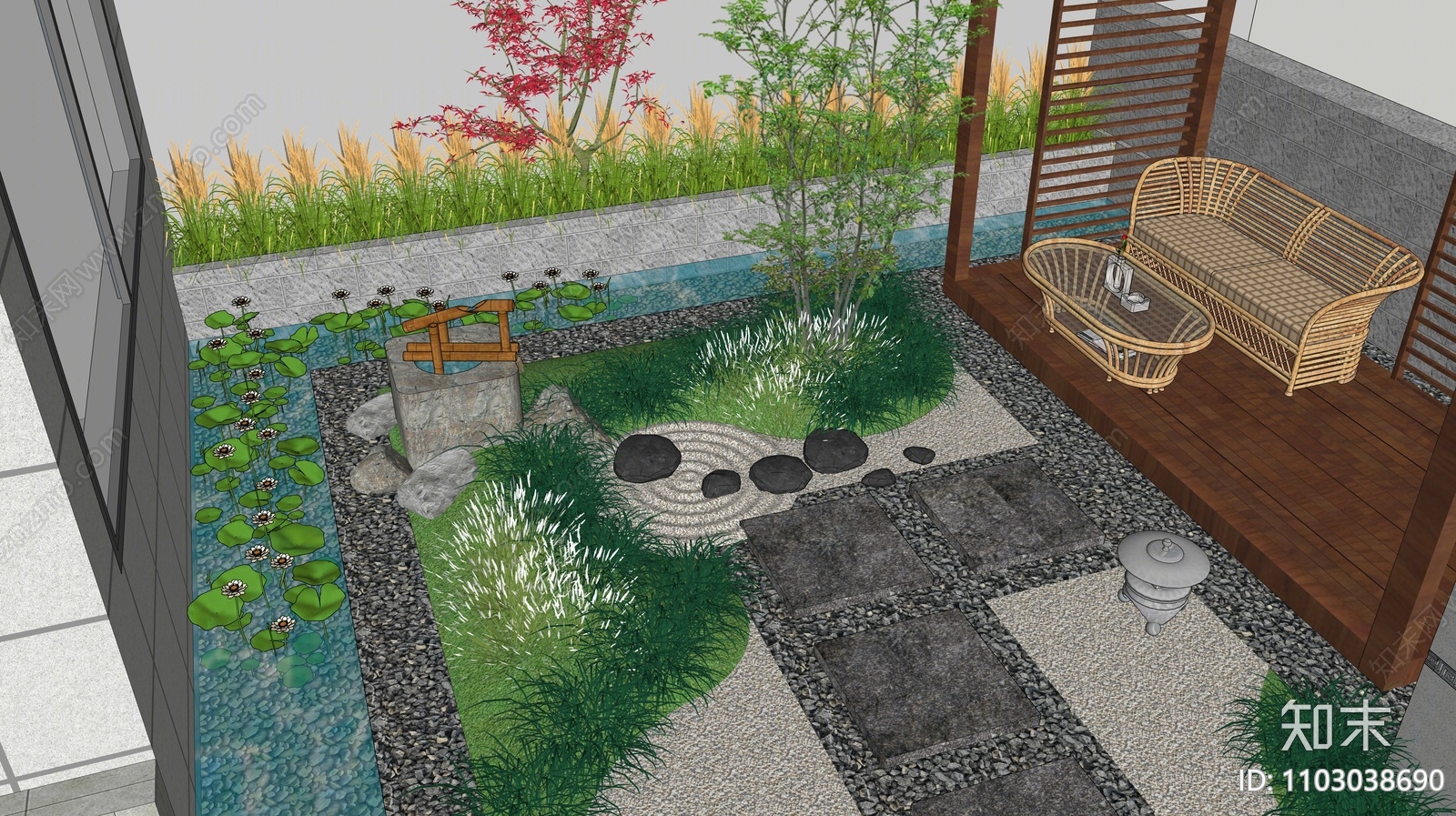 现代屋顶花园SU模型下载【ID:1103038690】