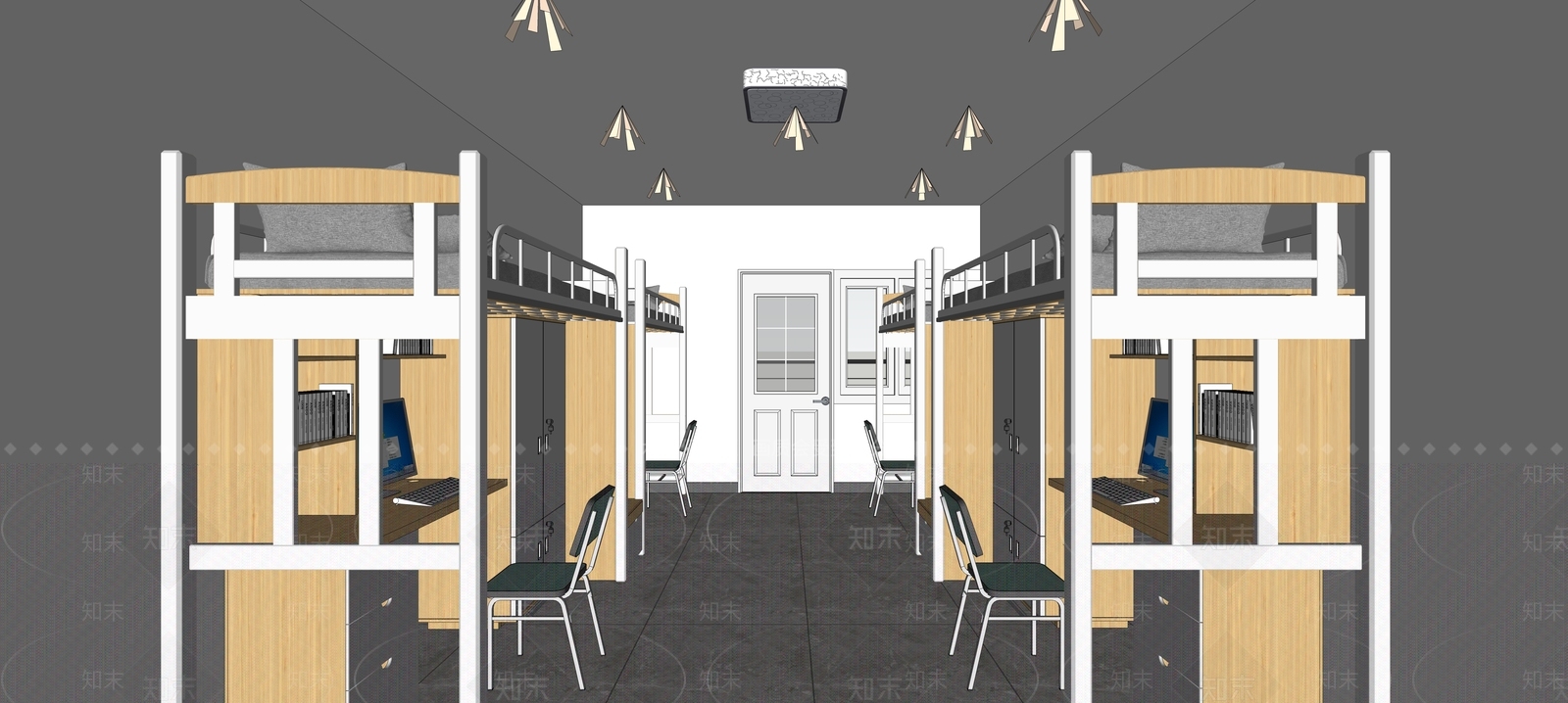 现代学校宿舍SU模型下载【ID:1103055070】
