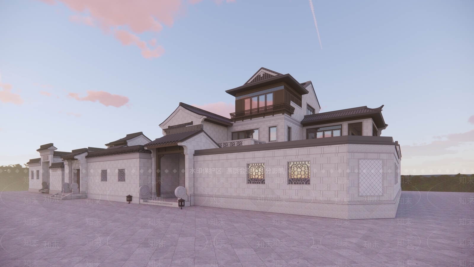 中式四合院SU模型下载【ID:1103256198】