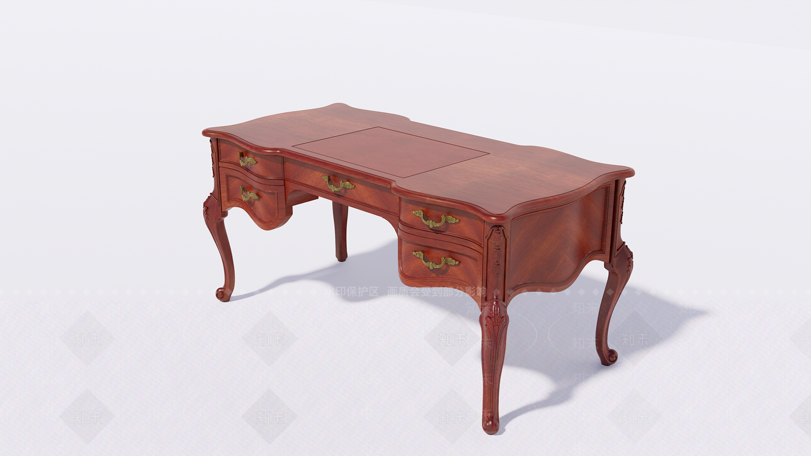 欧式古典办公书桌SU模型下载【ID:1103066715】