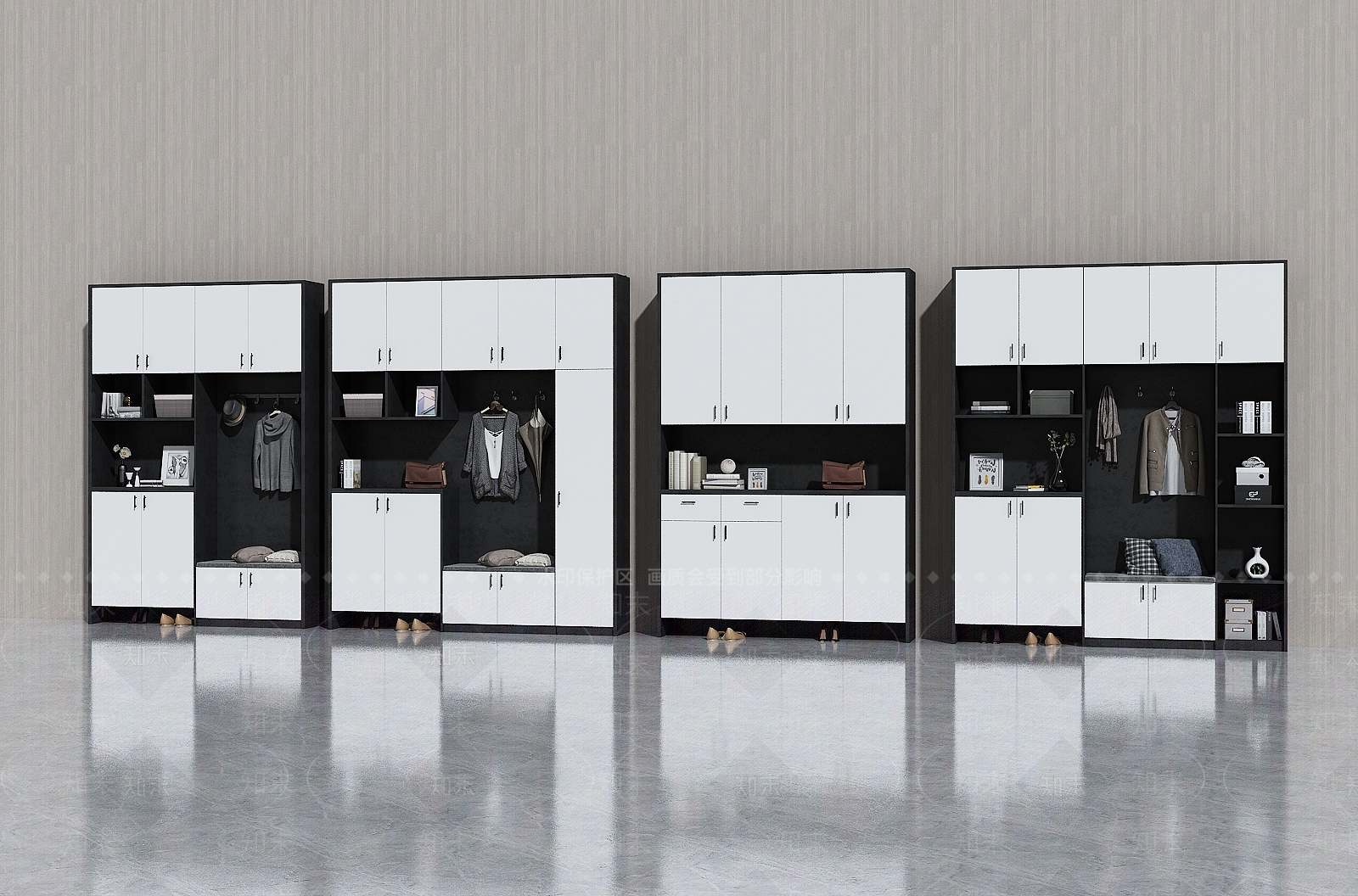 现代进门鞋柜3D模型下载【ID:1103069967】