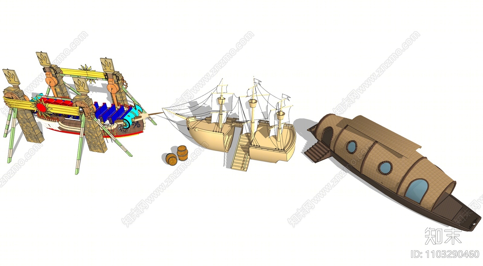 现代游乐设施SU模型下载【ID:1103290460】