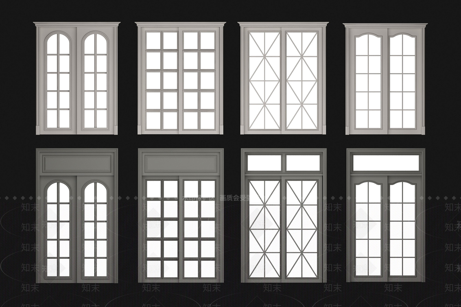欧式推拉门SU模型下载【ID:1103079395】