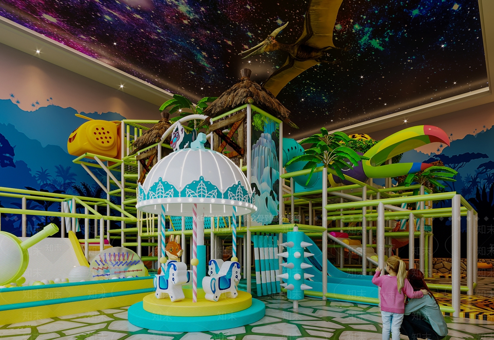 现代儿童森林游乐园3d模型下载
