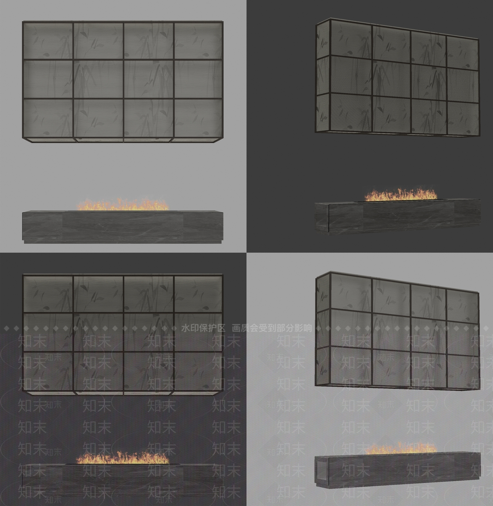 新中式壁炉3D模型下载【ID:1103097690】