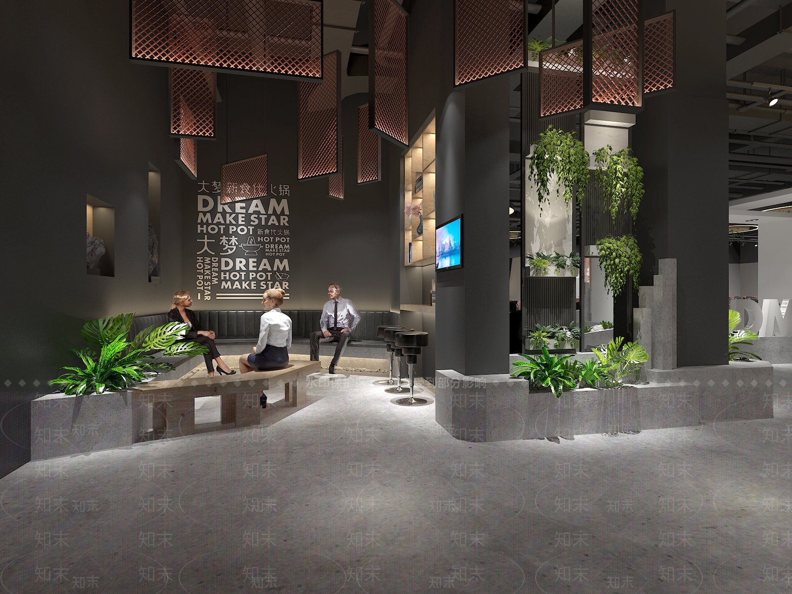工业风火锅店3D模型下载【ID:1103102195】