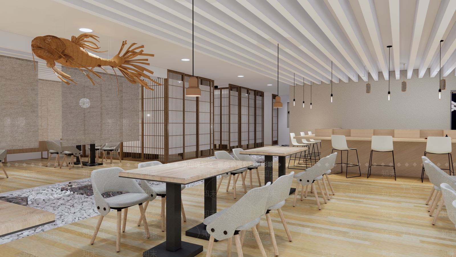 日式日韩料理店SU模型下载【ID:1103133681】