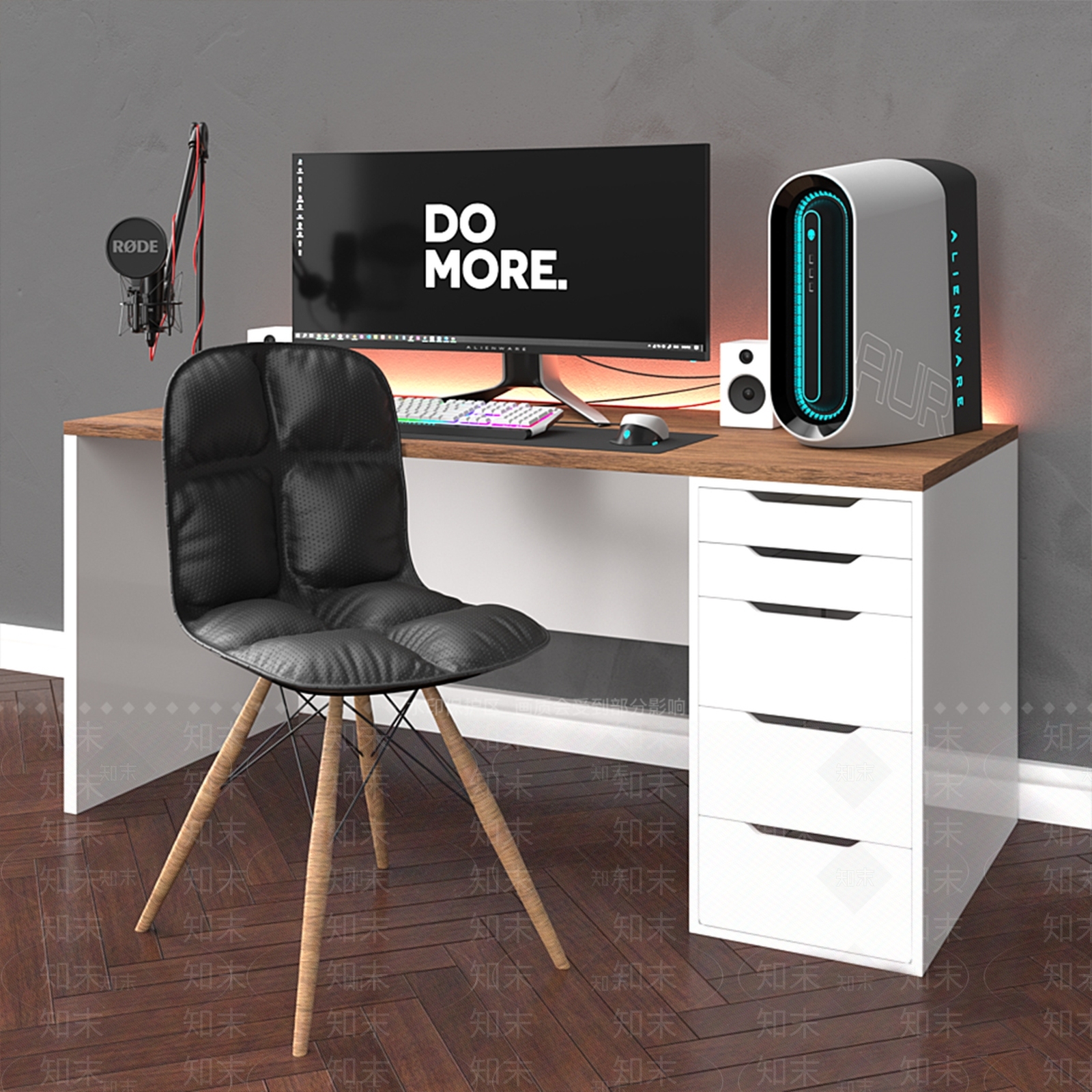 现代书桌椅3D模型下载【ID:1103162640】
