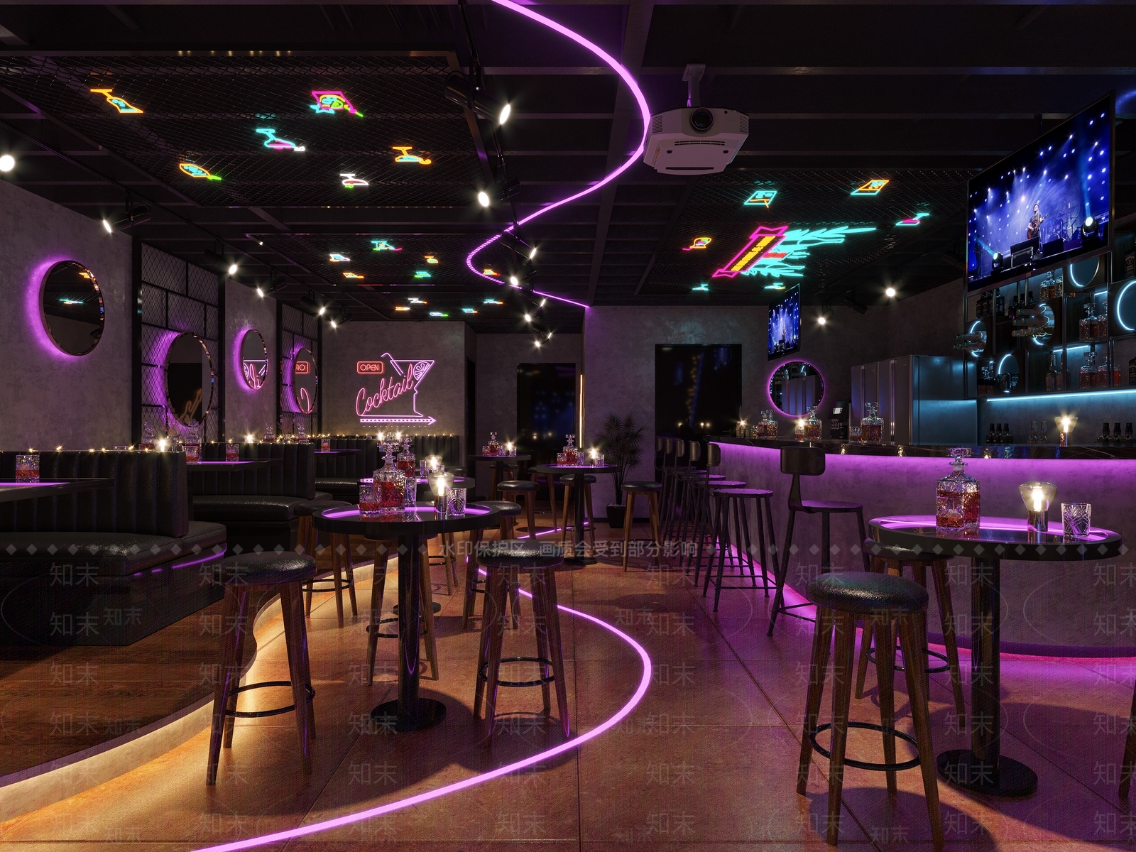 工业风酒吧3D模型下载【ID:1103169696】