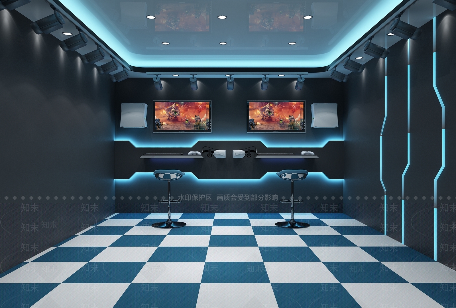 现代VR体验馆SU模型下载【ID:1103514318】