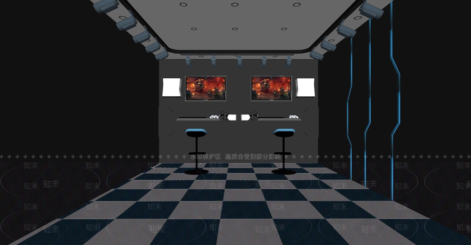 现代VR体验馆SU模型下载【ID:1103514318】