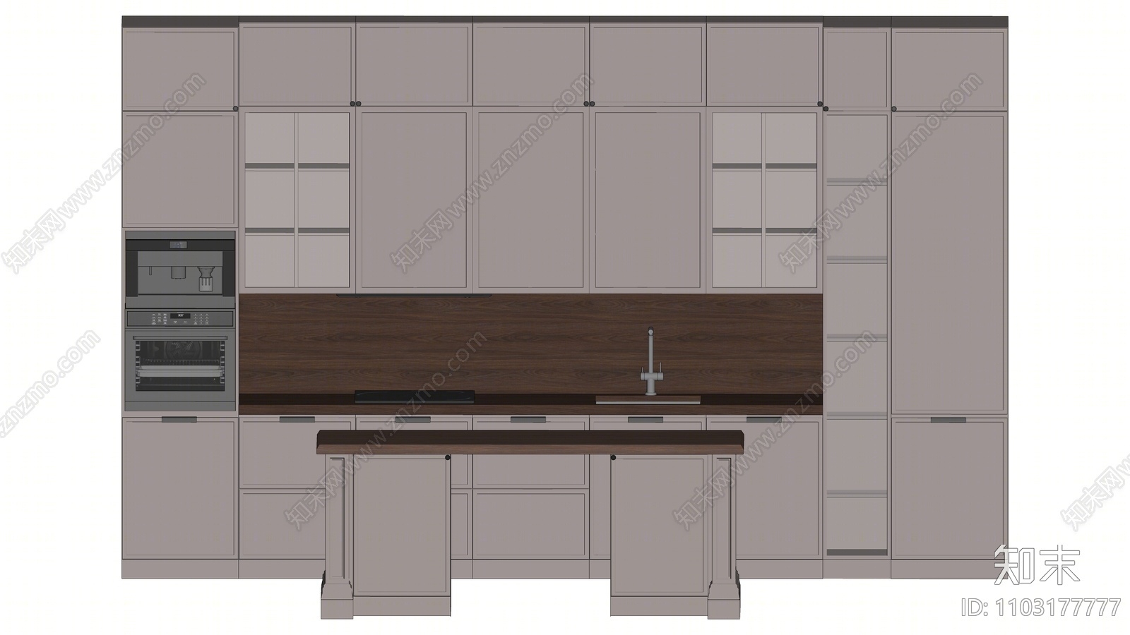 现代厨房台面SU模型下载【ID:1103177777】