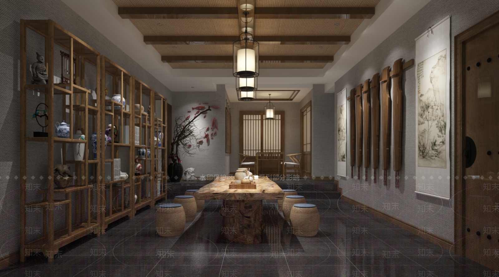 中式茶馆SU模型下载【ID:1103192318】