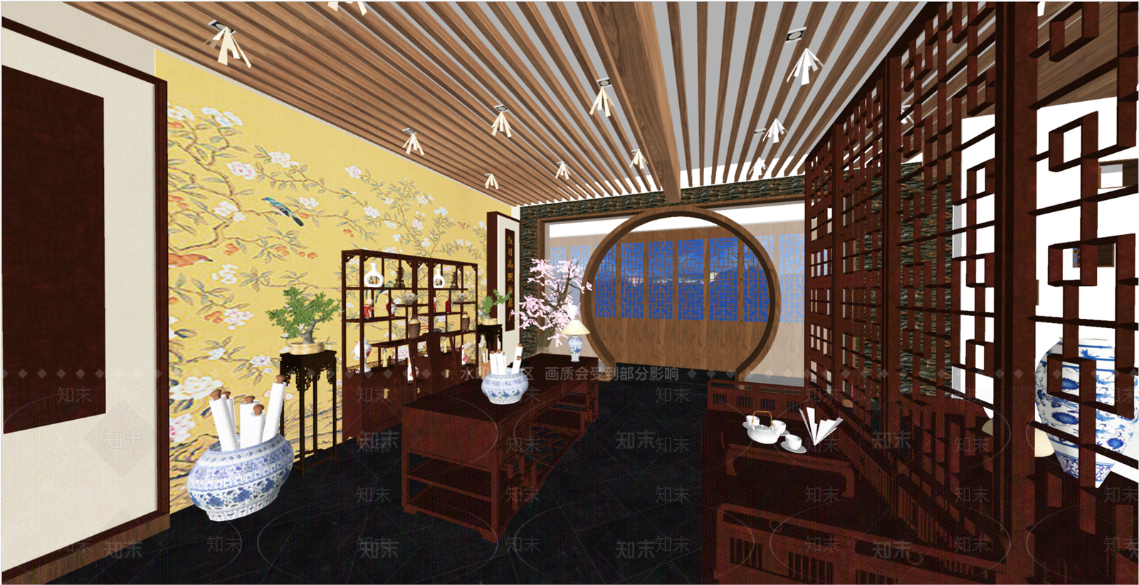 中式茶馆SU模型下载【ID:1103192665】