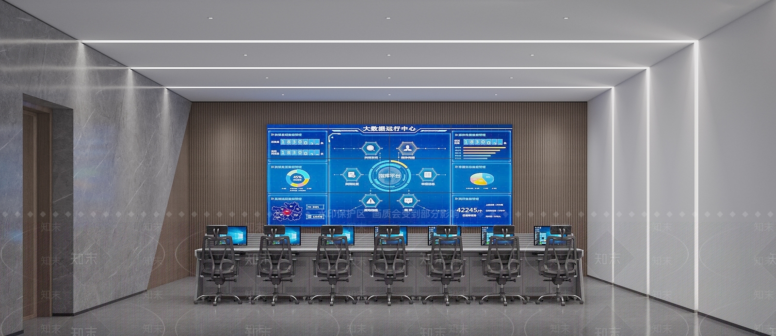 现代指挥控制室3D模型下载【ID:1103209001】
