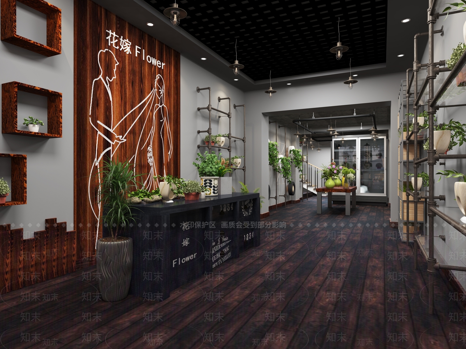 工业风花店3D模型下载【ID:1103209693】
