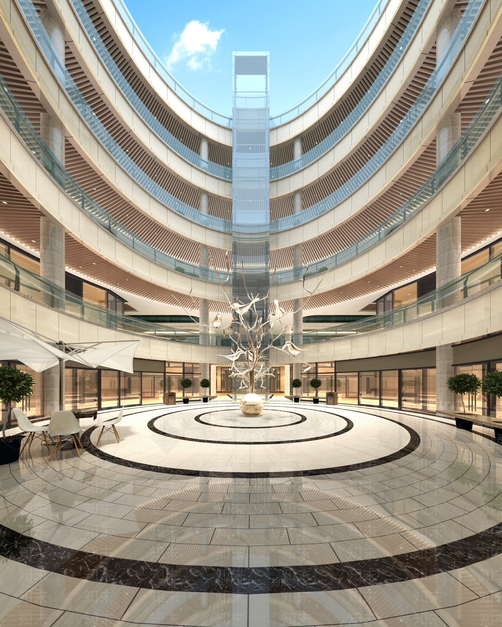 现代商场入口3D模型下载【ID:1103211396】