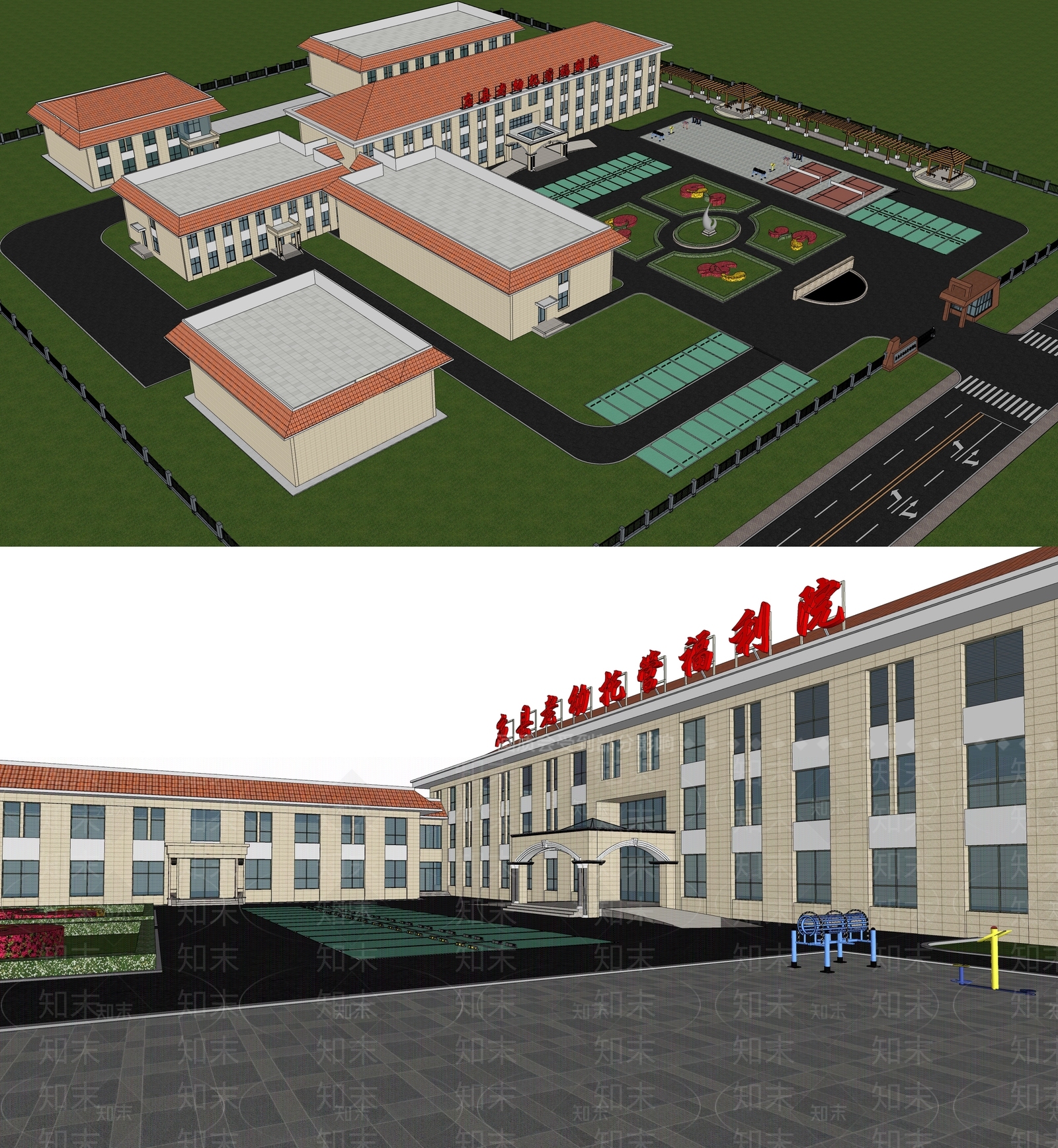现代医疗建筑SU模型下载【ID:1103215631】