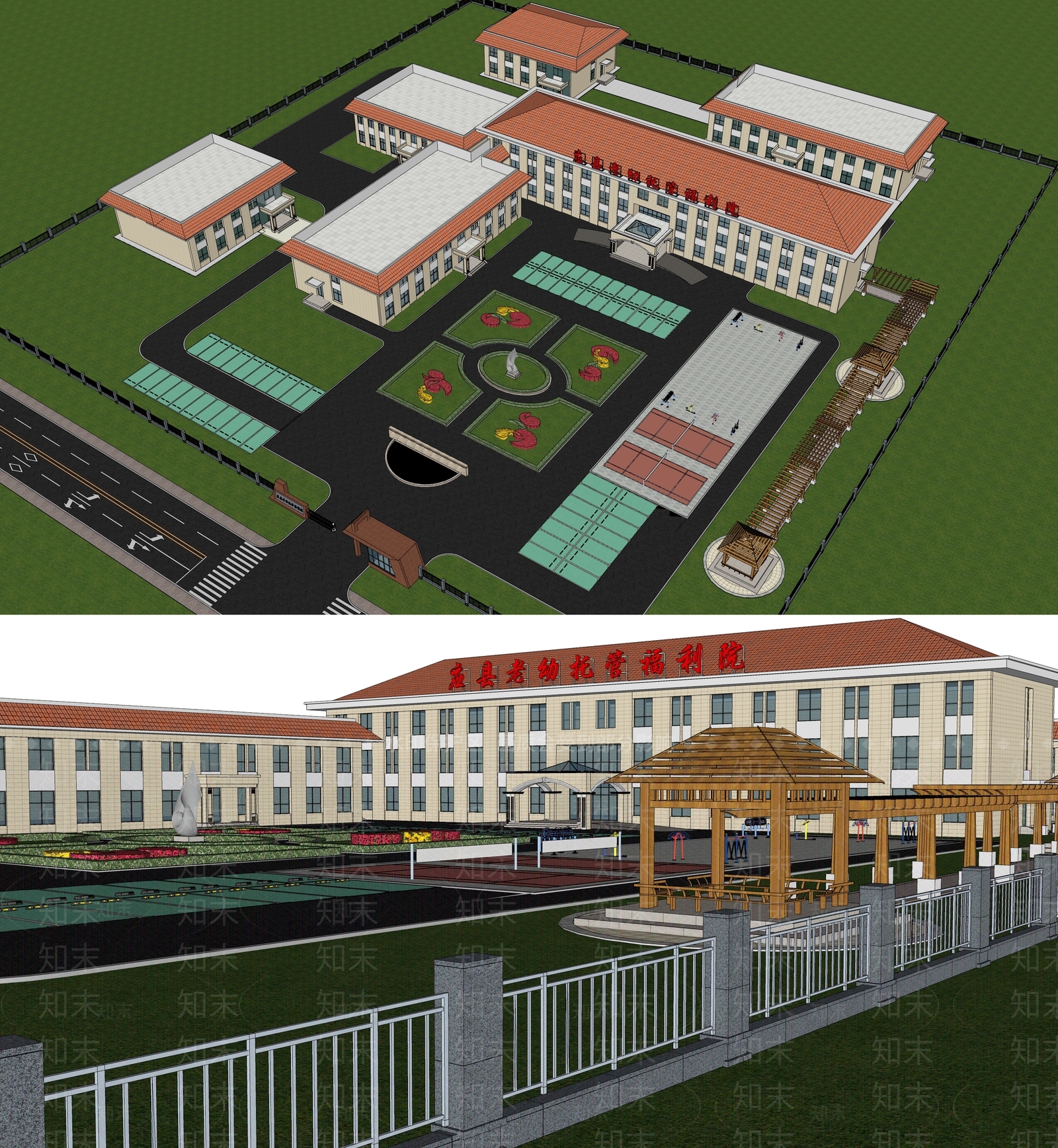 现代医疗建筑SU模型下载【ID:1103215631】