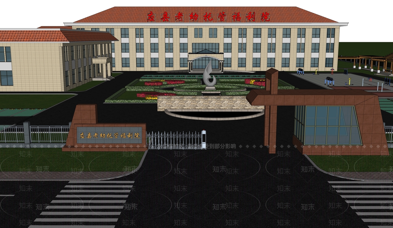 现代医疗建筑SU模型下载【ID:1103215631】