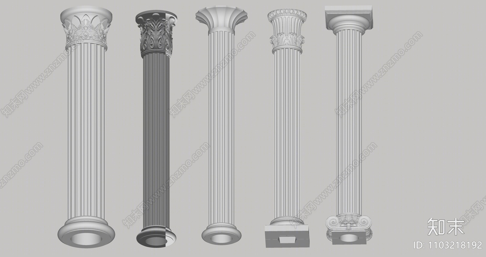 欧式古典罗马柱SU模型下载【ID:1103218192】