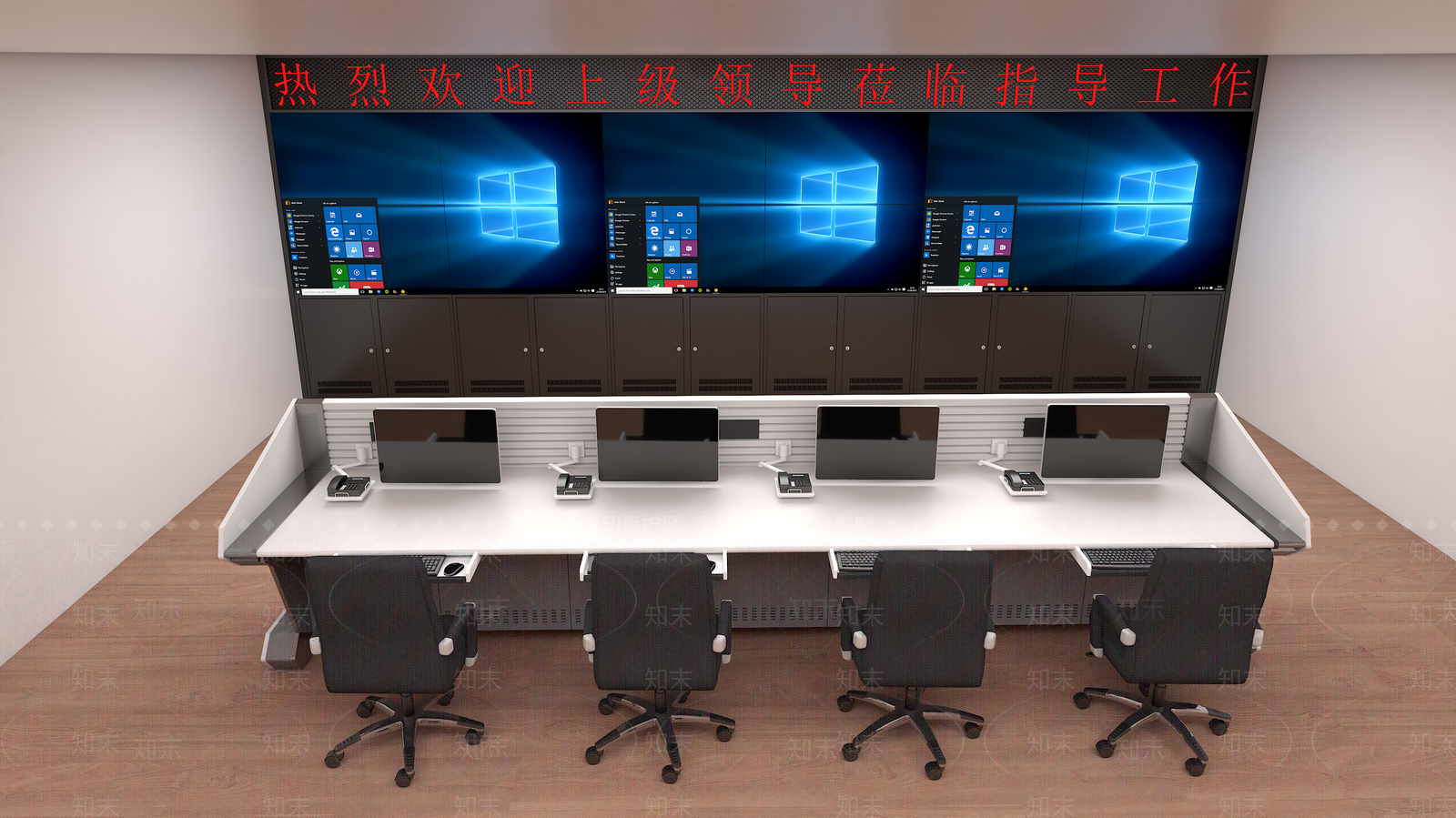 现代监控室SU模型下载【ID:1103224511】