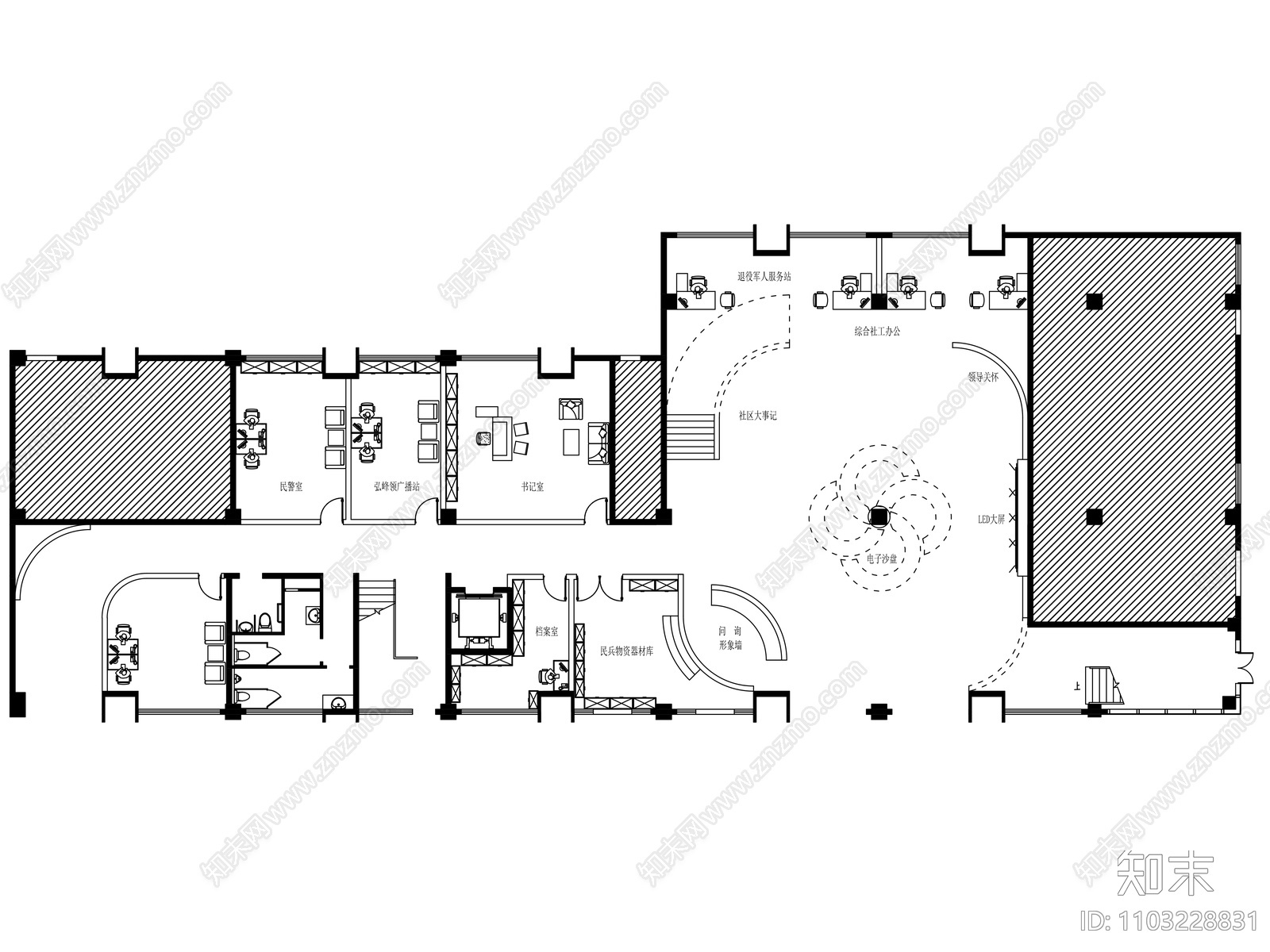 众创办公空间cad施工图下载【ID:1103228831】