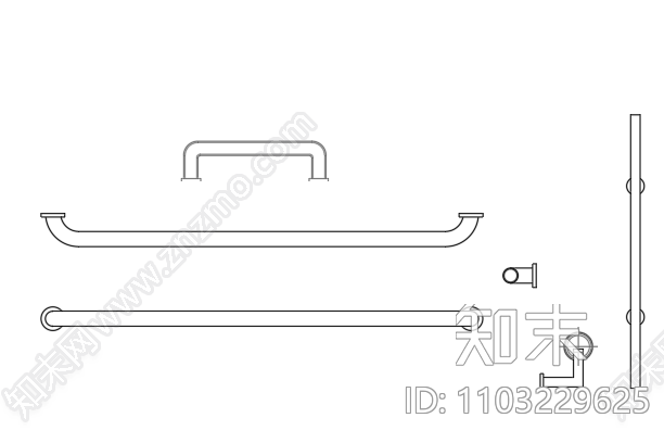 常用五金配件灯具插座石膏线条cad施工图下载【ID:1103229625】