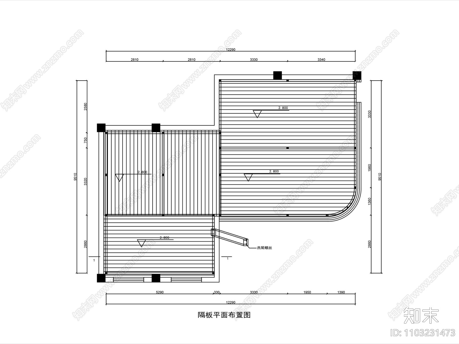 办公室夹层钢结构部分cad施工图下载【ID:1103231473】