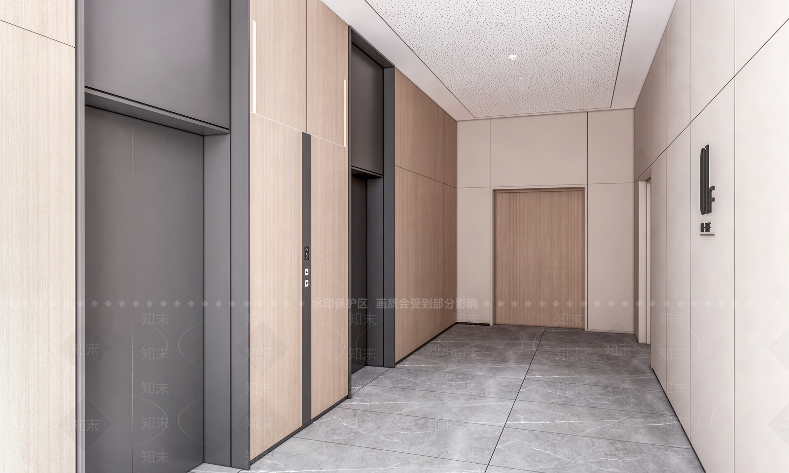 现代电梯厅SU模型下载【ID:1103236440】
