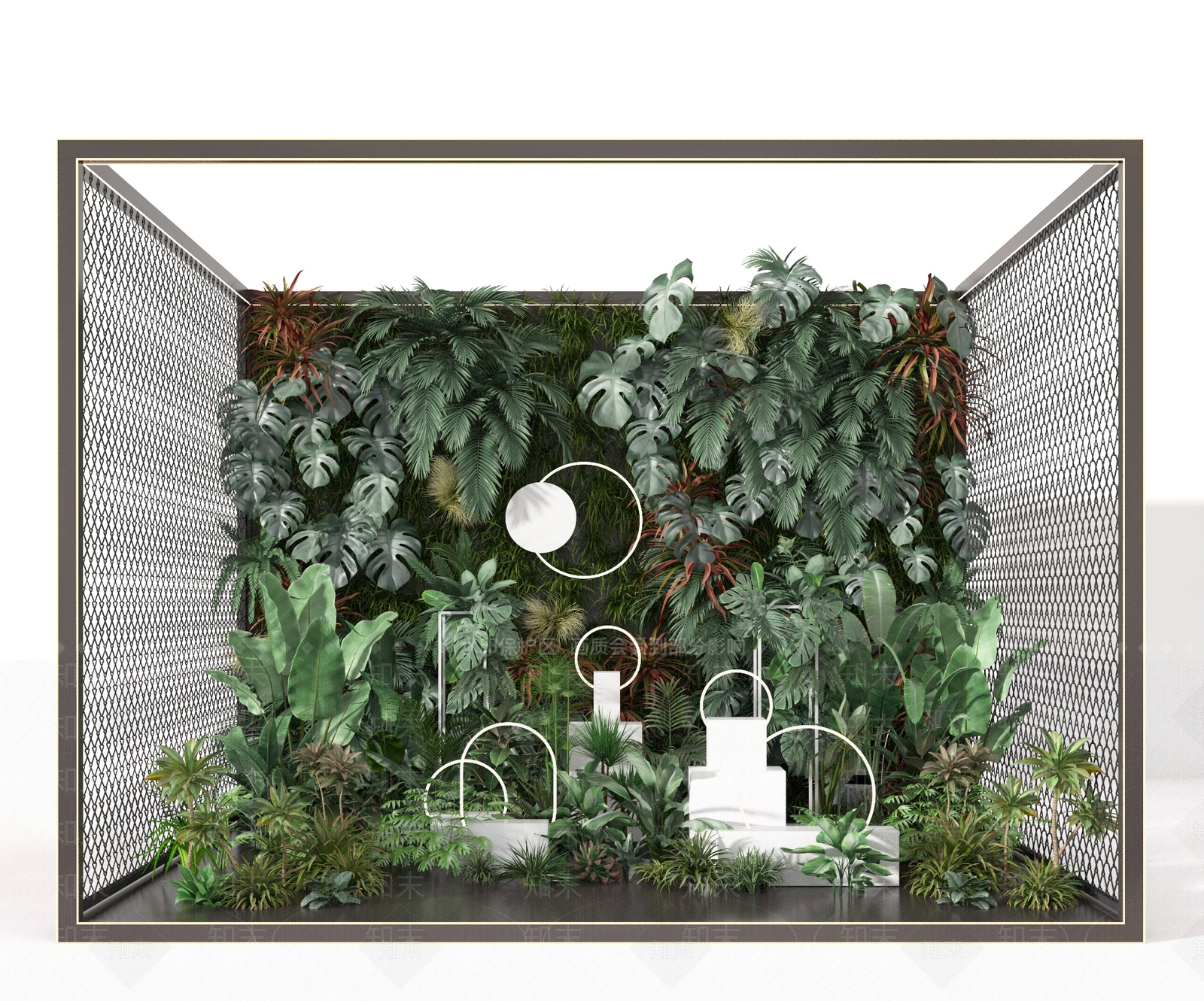 现代植物堆3D模型下载【ID:1103244914】