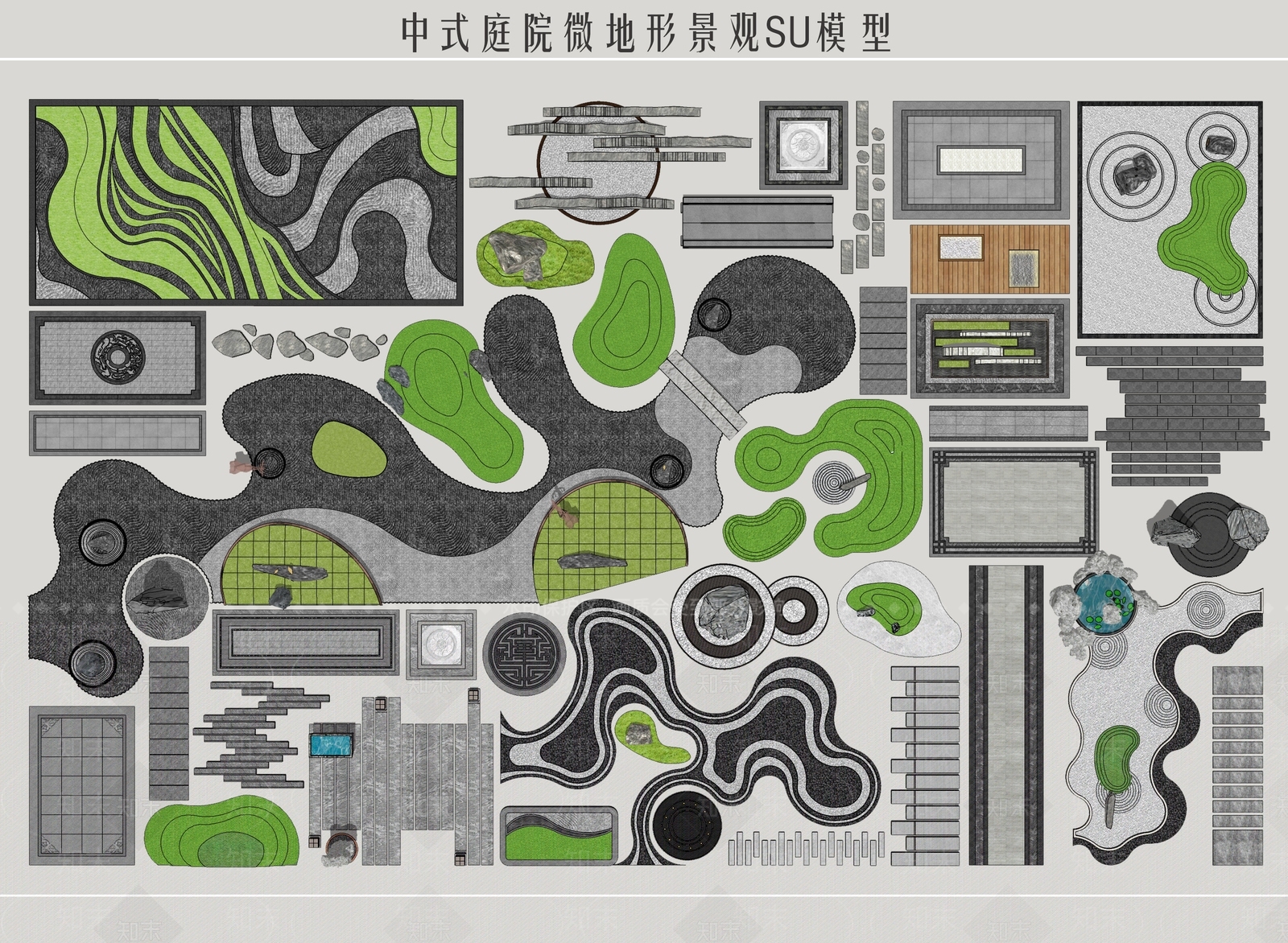 中式铺地SU模型下载【ID:1103246912】