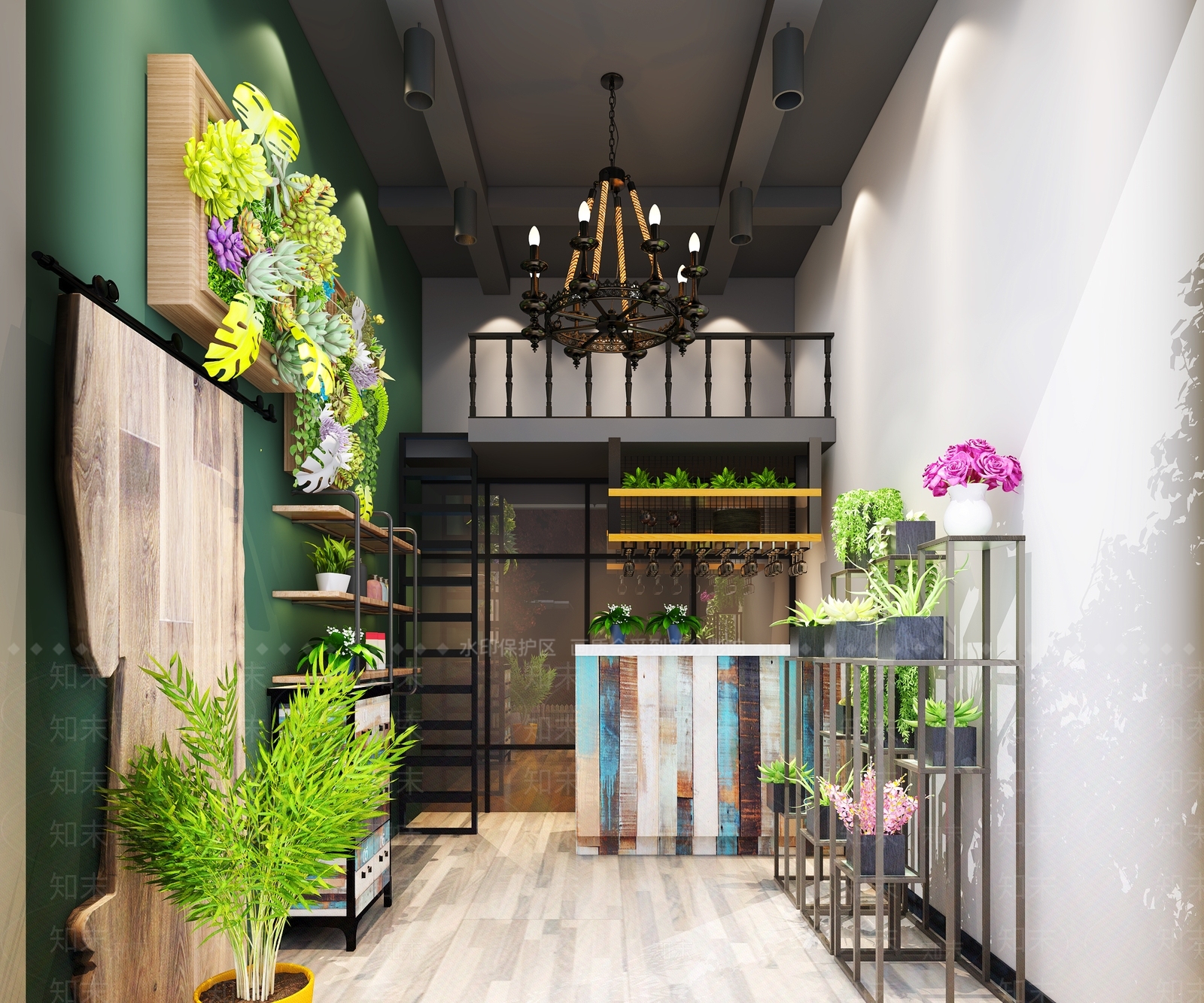 工业风花店3D模型下载【ID:1103251213】