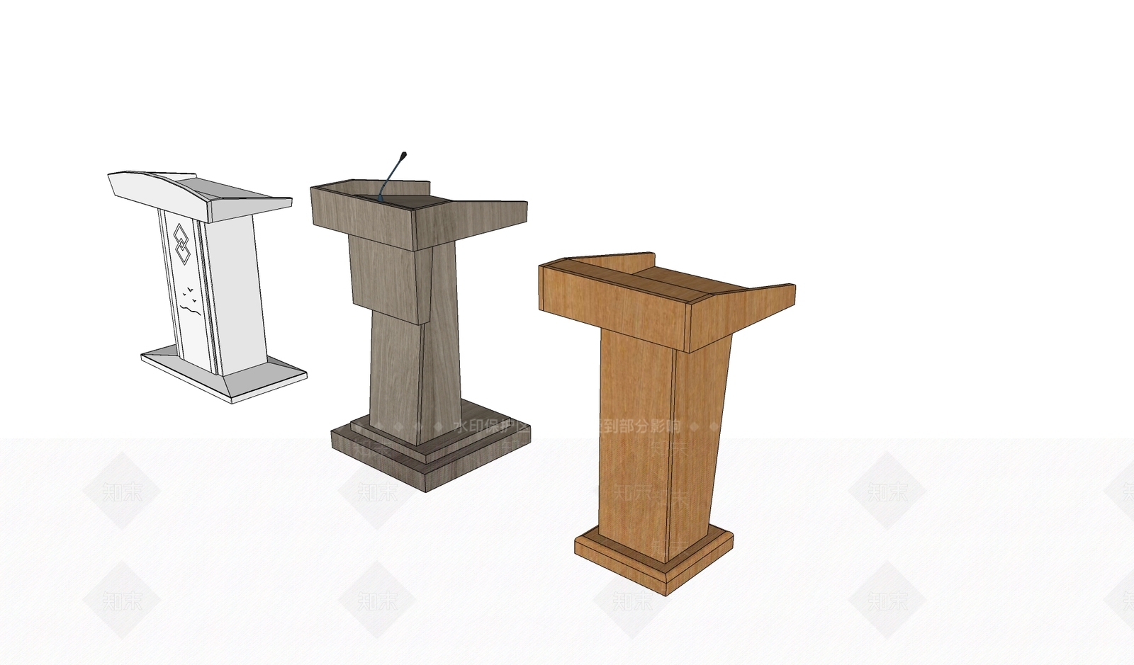 现代演讲台SU模型下载【ID:1103254143】