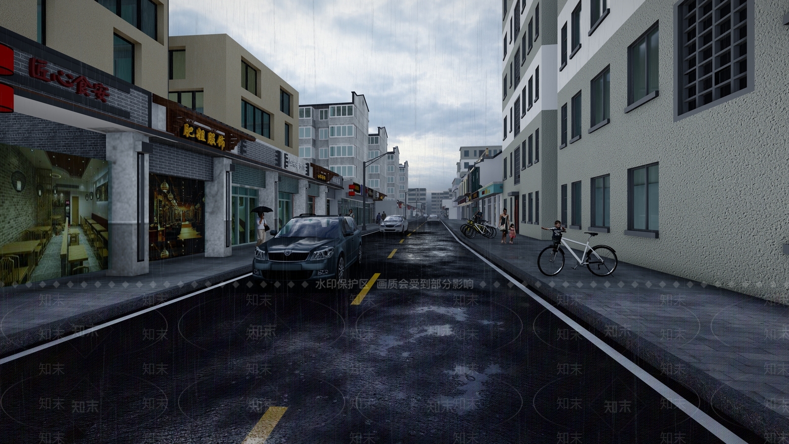 现代城市街道SU模型下载【ID:1103312903】