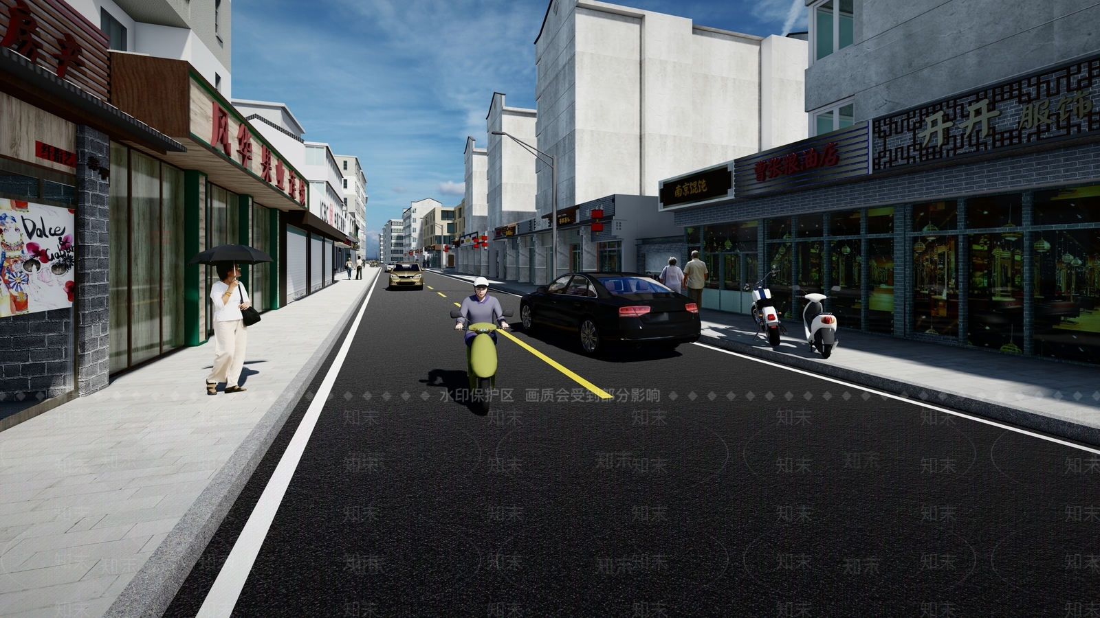 现代城市街道SU模型下载【ID:1103312903】