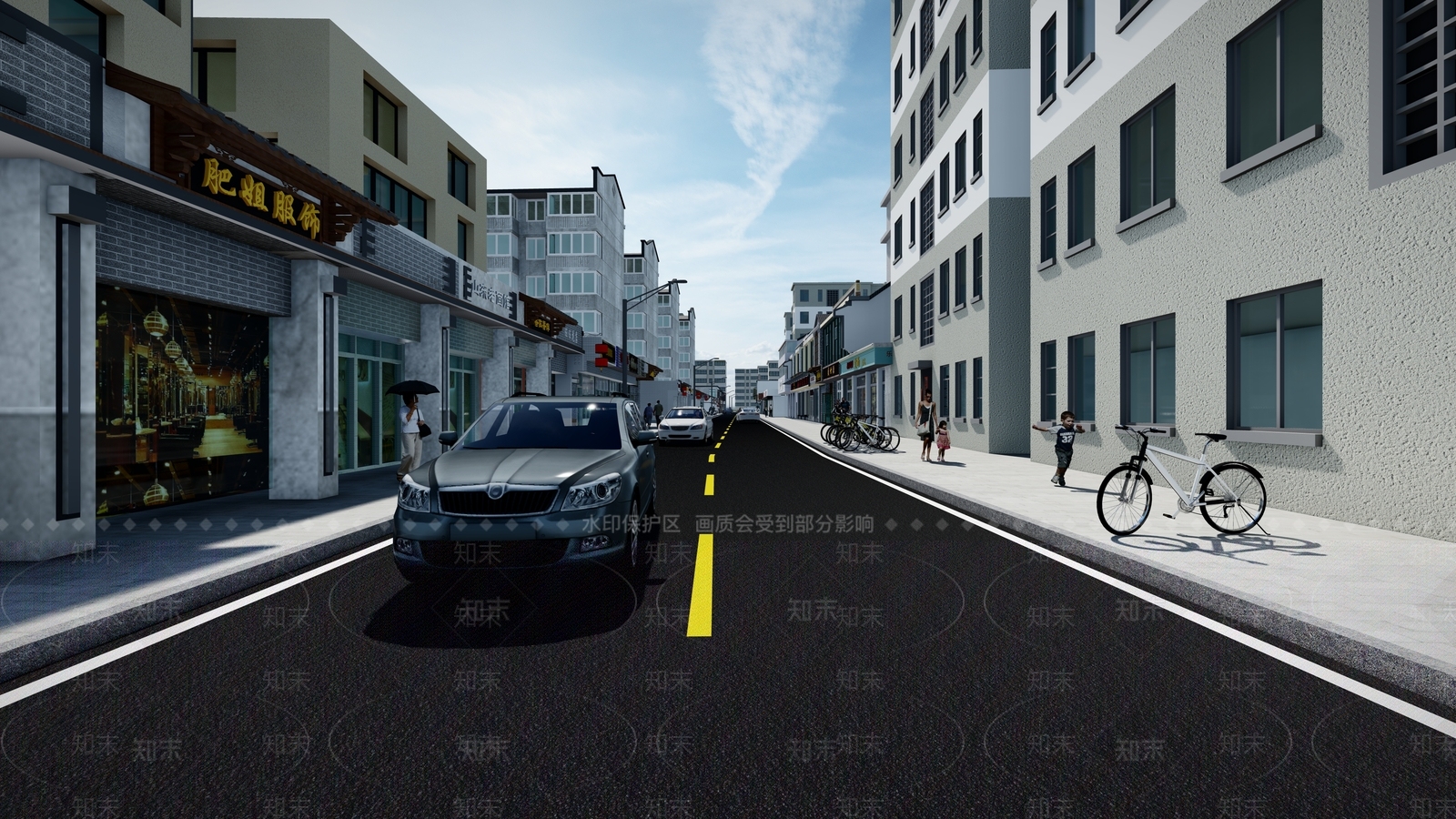 现代城市街道SU模型下载【ID:1103312903】