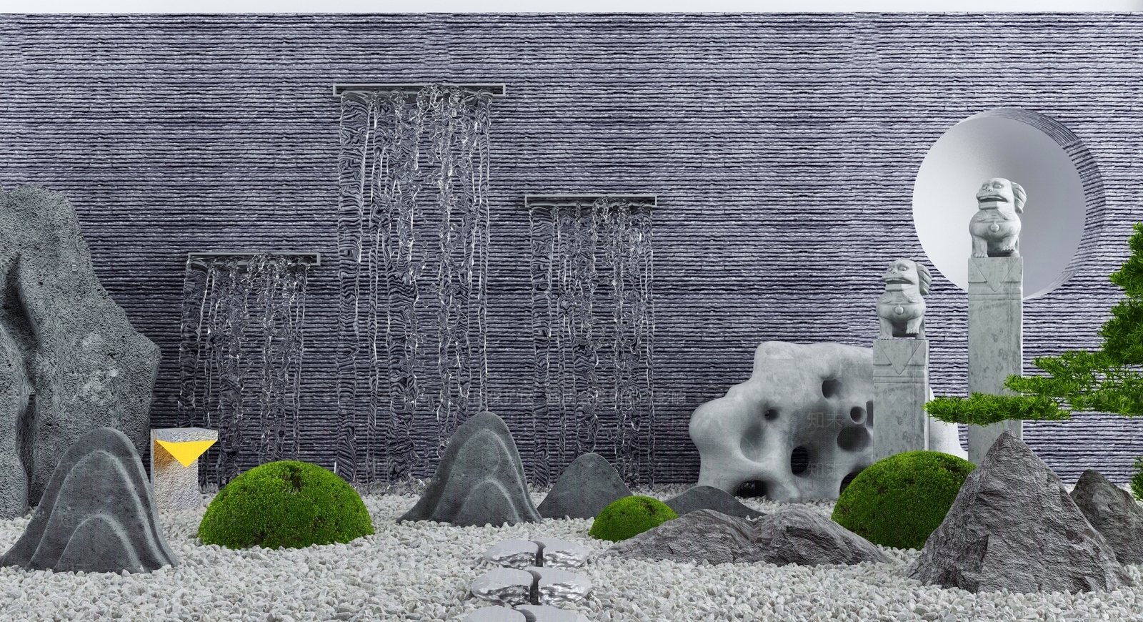 新中式假山水景3D模型下载【ID:1103255720】