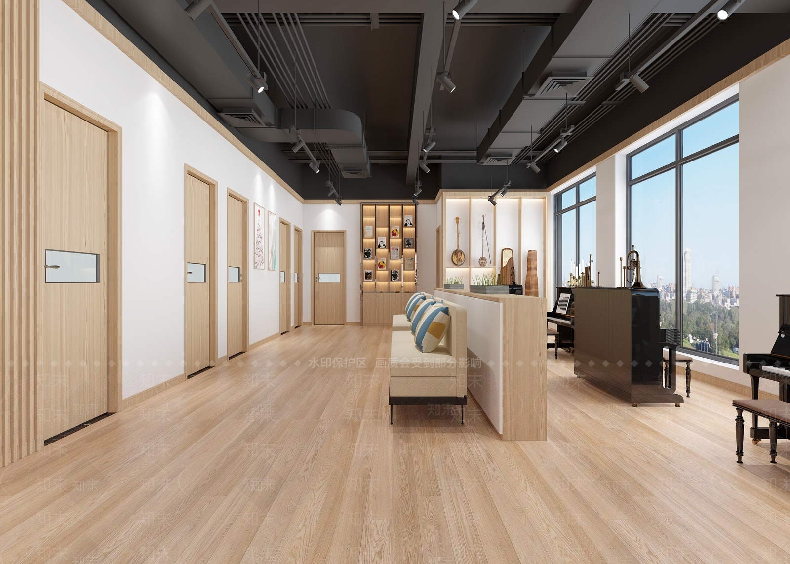 现代琴行前台3D模型下载【ID:1103257566】