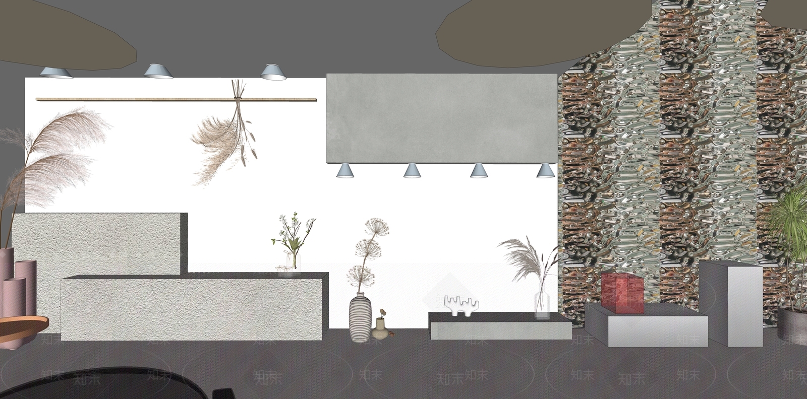 现代花店SU模型下载【ID:1103261554】