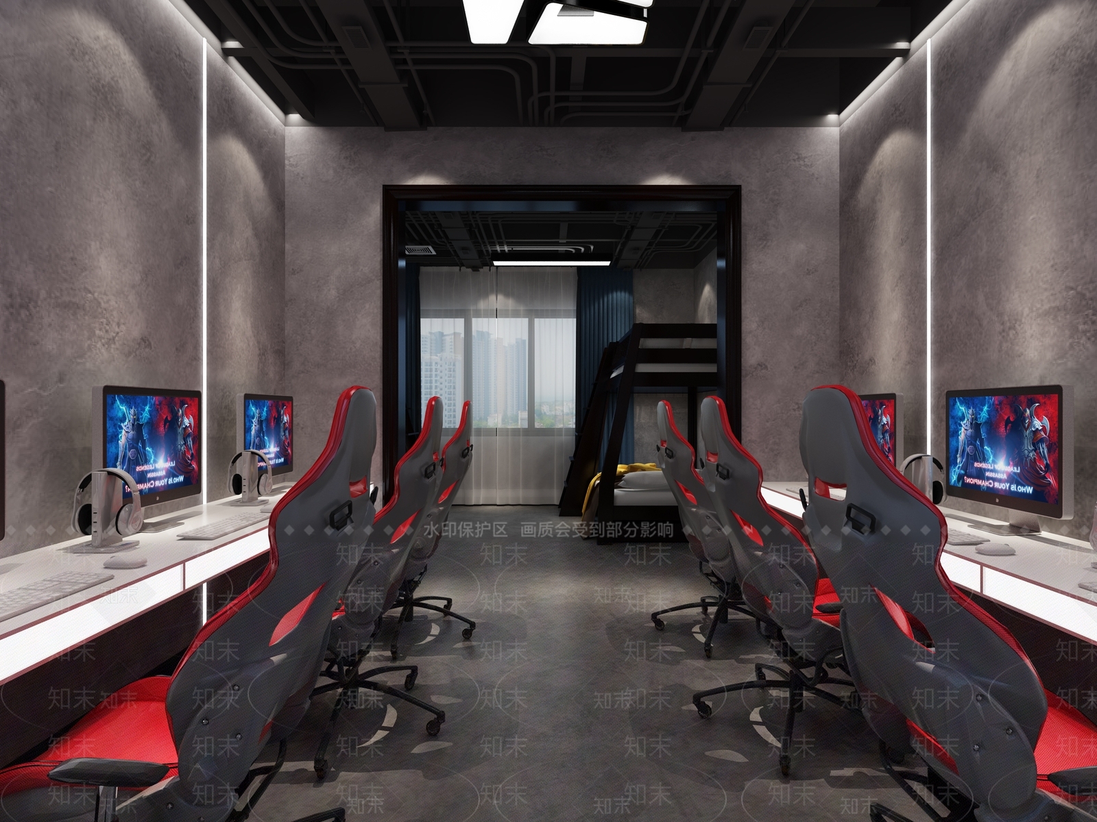 工业风酒店客房3D模型下载【ID:1103264067】