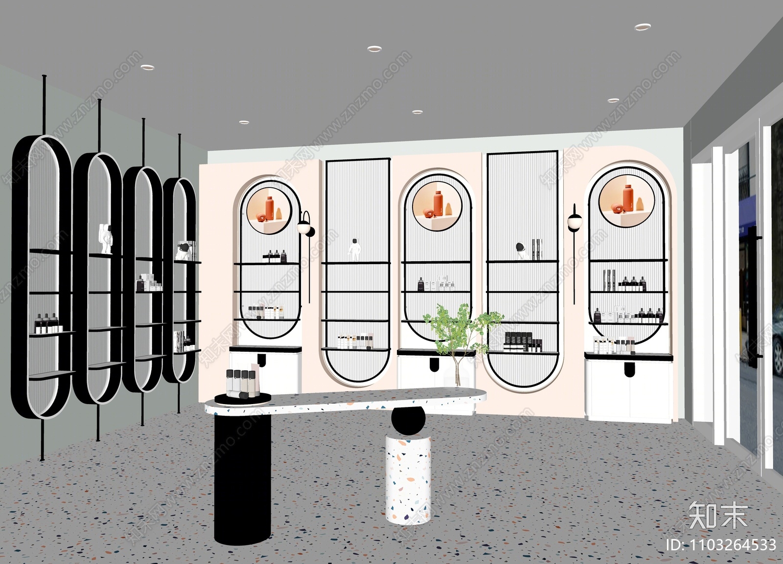 现代化妆品专卖店SU模型下载【ID:1103264533】