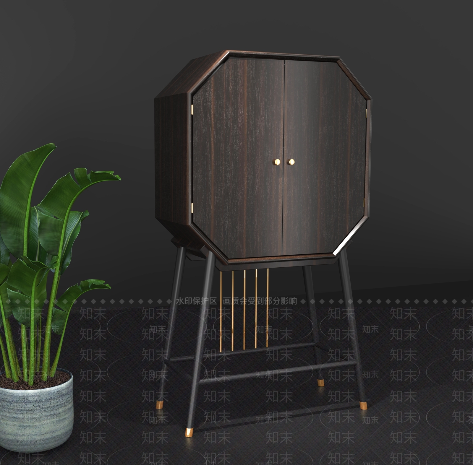 现代酒柜3D模型下载【ID:1103274430】