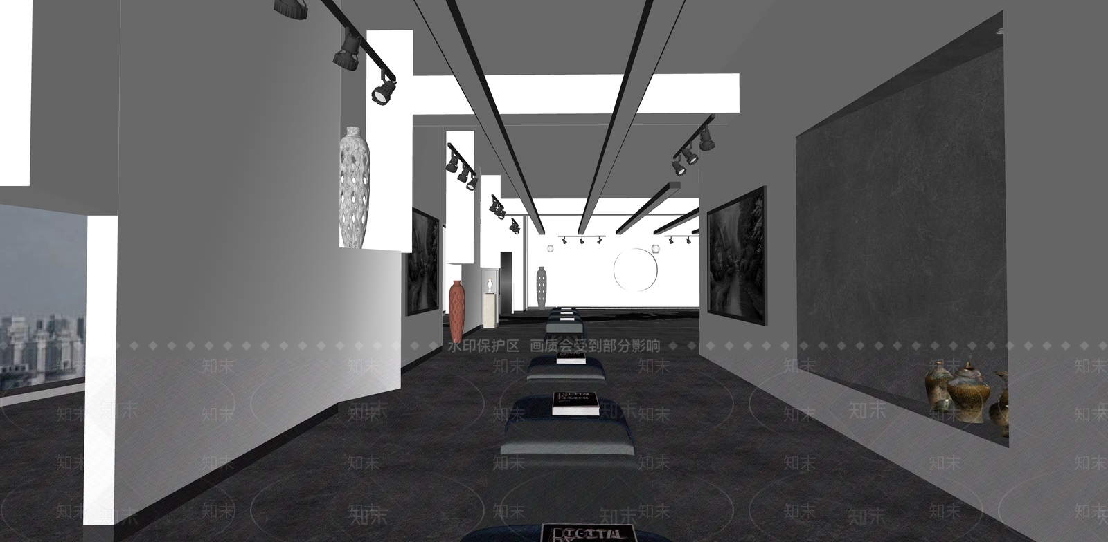 文化展厅SU模型精品下载_SketchUp模型_知末网