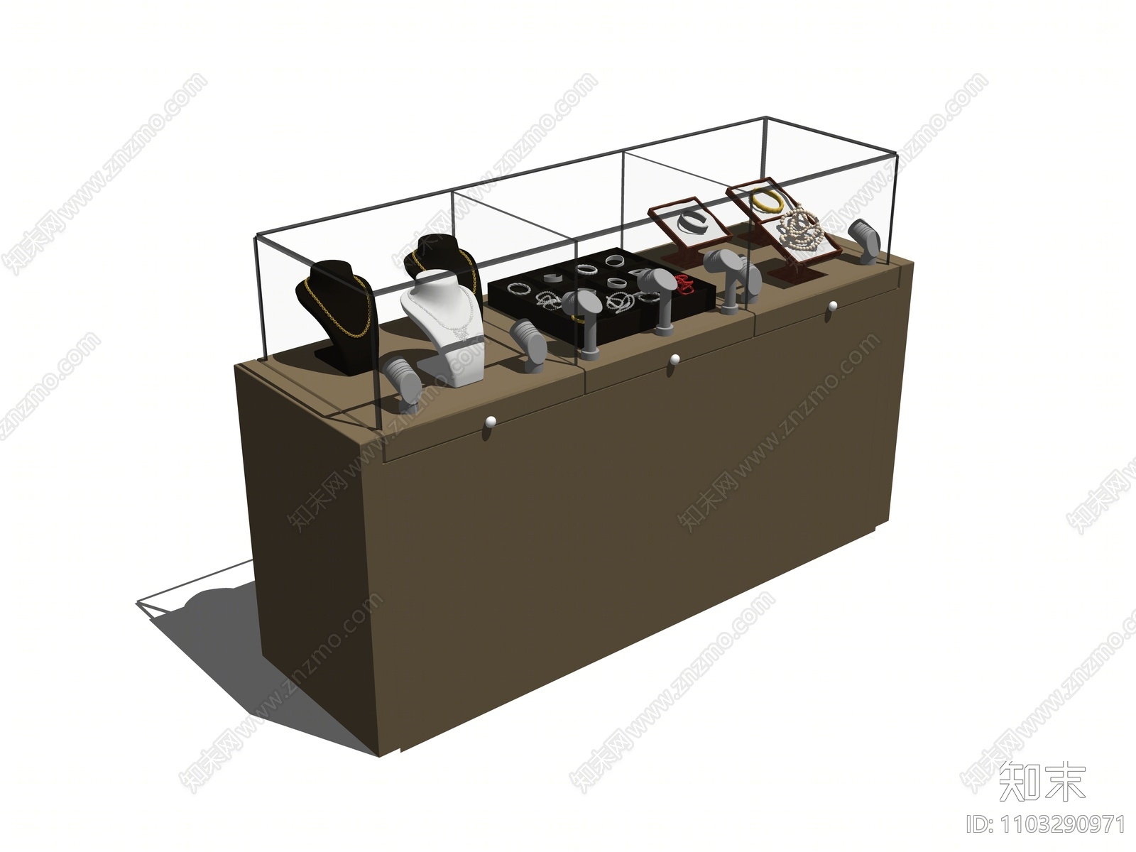 现代珠宝展柜SU模型下载【ID:1103290971】