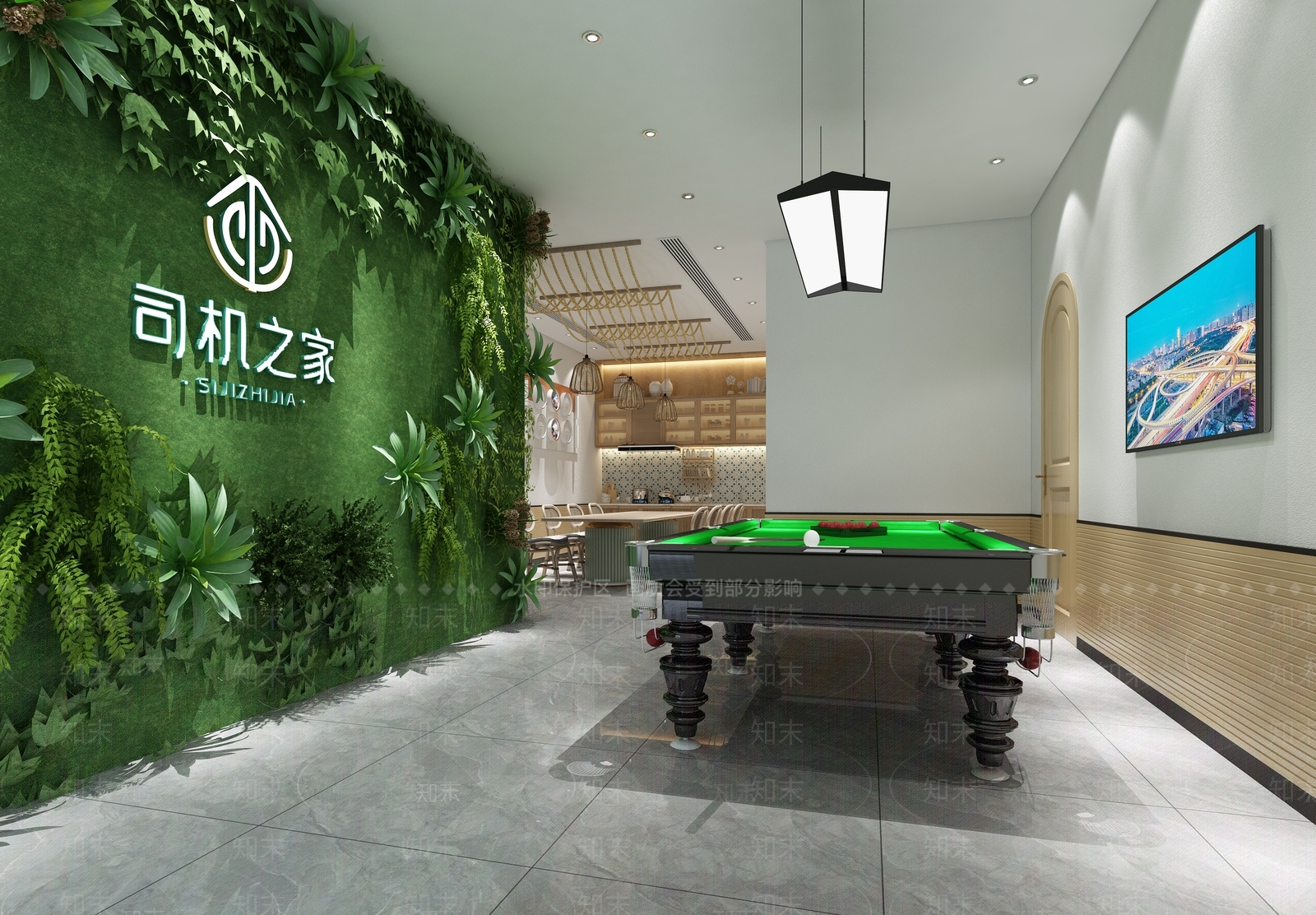 现代司机之家台球室3D模型下载【ID:1103293431】