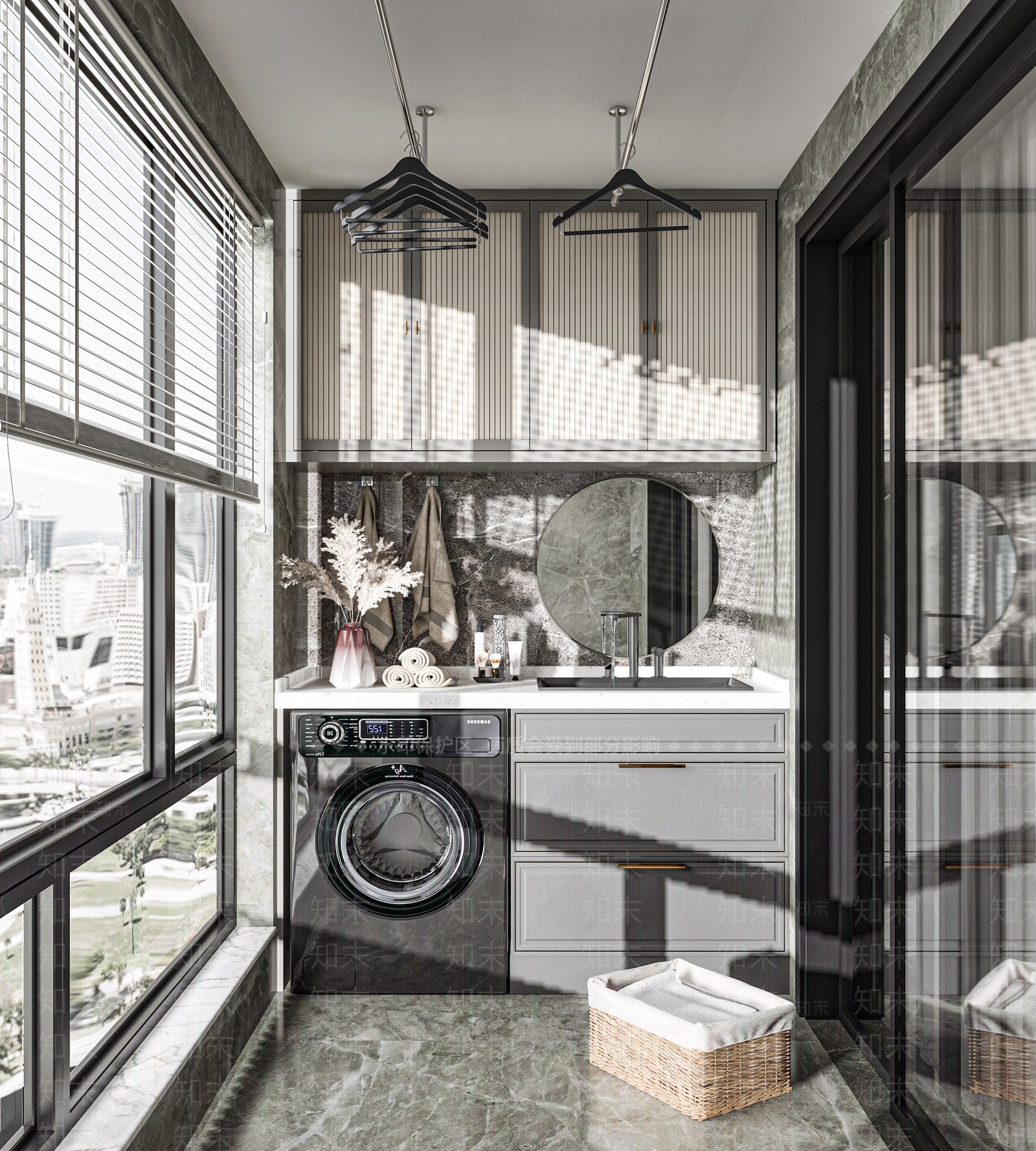 现代家居阳台3D模型下载【ID:1103300980】